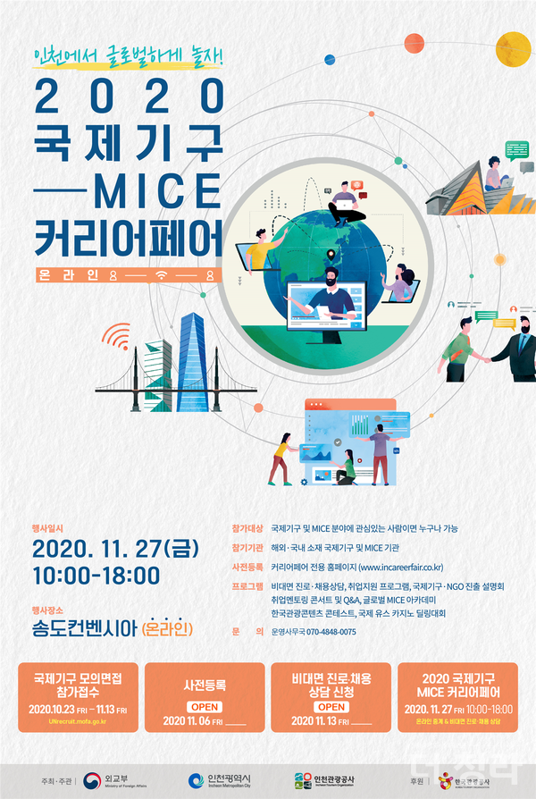 2020 국제기구-MICE 커리어페어 포스터(자료=인천시)